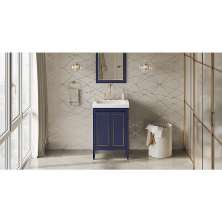 Jeffrey Alexander 24In. Hale Blue Percival Vanity, Lavante Cultured Marble Vessel Vanity Top, Intgrtd Rctngl Bowl VKITPER24BLLAR